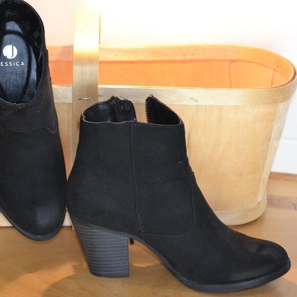 Western Fringe Chelsea Black vegan suede southwestern ankle boot booties size 6 - Picture 9 of 16